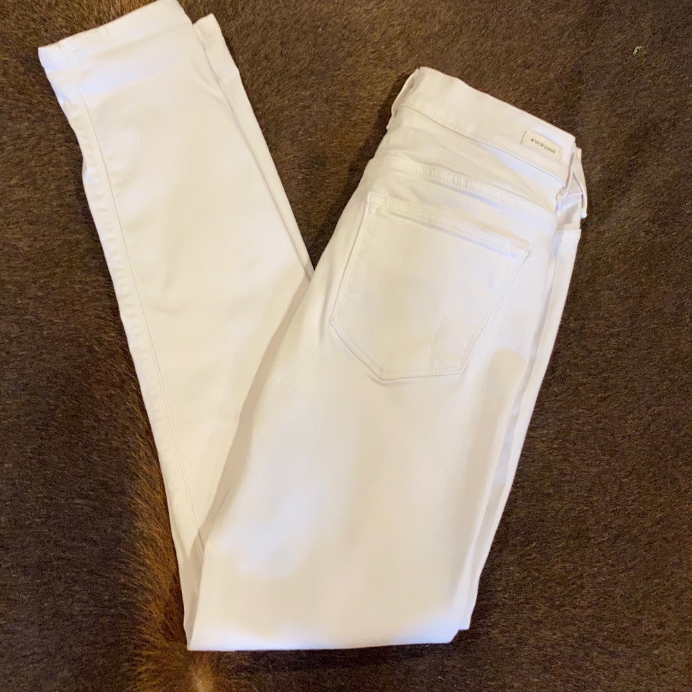 Sneak Peak Distressed White Jeans